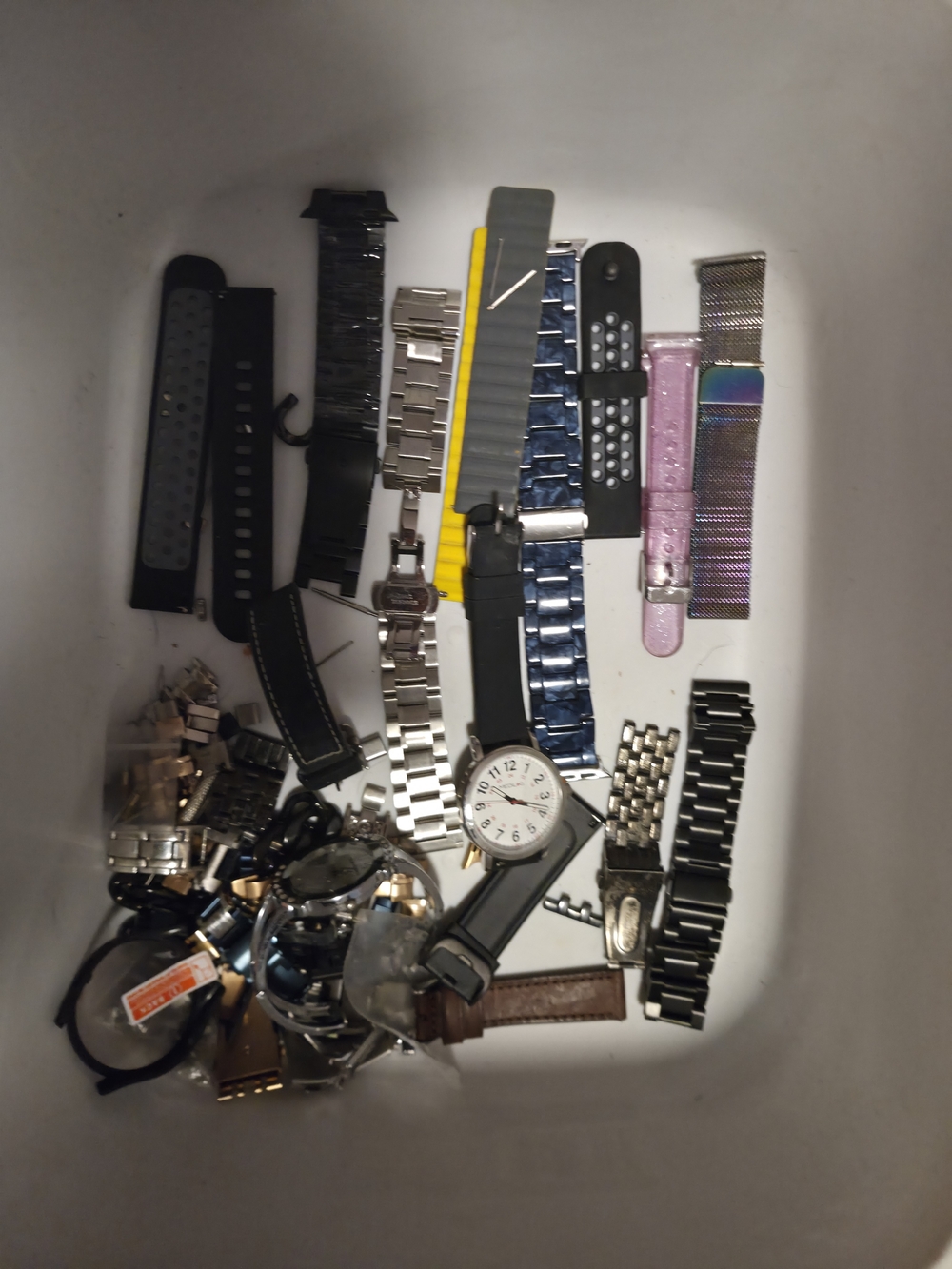 Mixed Watch Straps and Replacement Bands - Black, Silver, Blue, Pink, Yellow